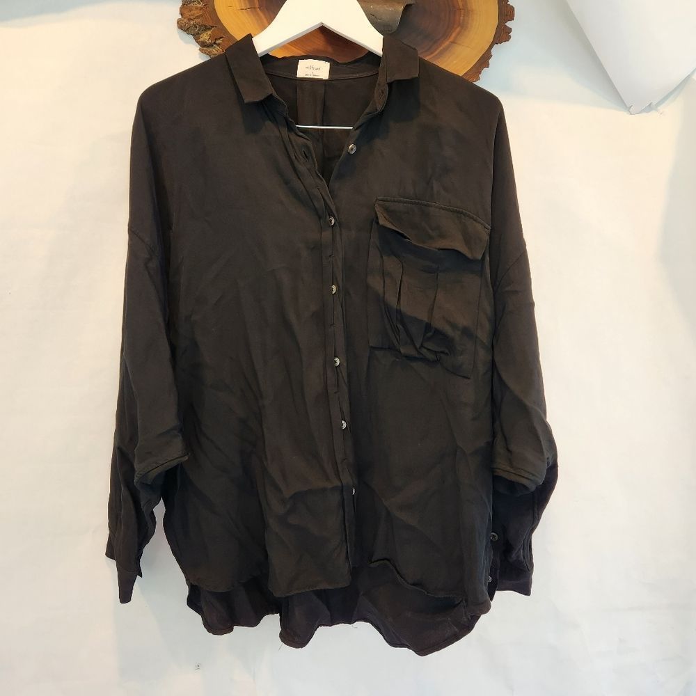 Aritzia Black Button Down Shirt